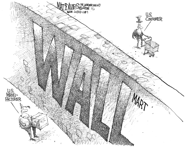 Political cartoon on Business Climate Improves by Matt Davies, Journal News