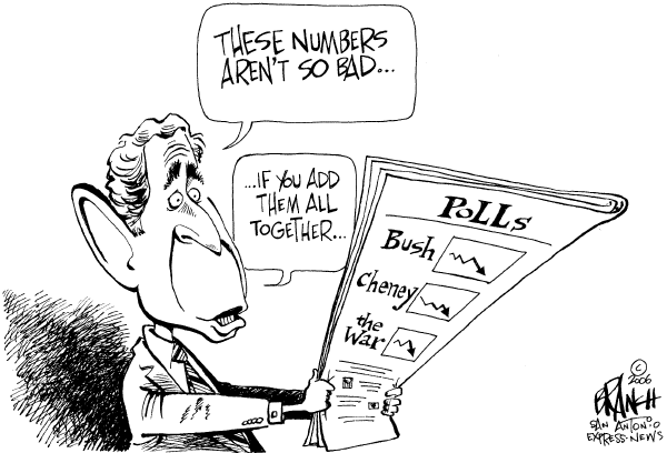Political cartoon on Bush's Popularity Hits Record by John Branch, San Antonio Express-News