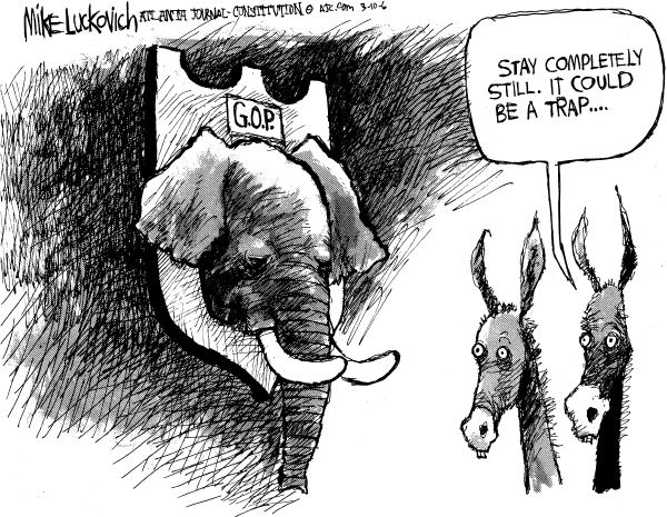 Political cartoon on Democrats Gear Up for Elections by Mike Luckovich, Atlanta Journal-Constitution