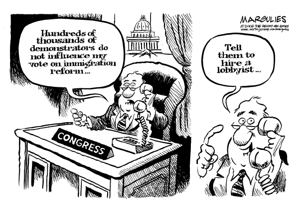 Editorial Cartoon by Jimmy Margulies, The Record, New Jersey on Lobby Reform Complete