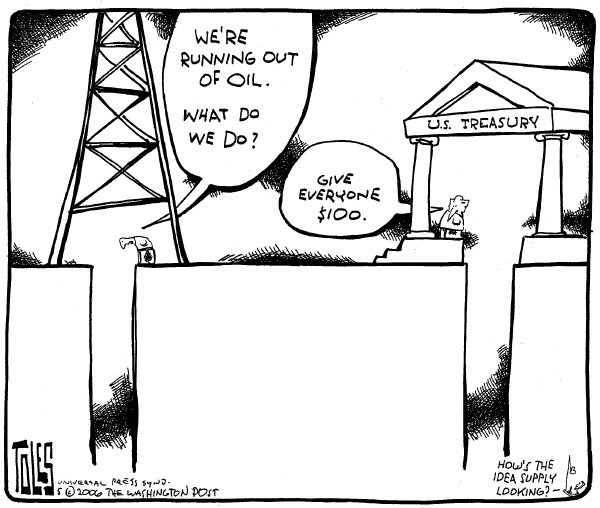 Editorial Cartoon by Tom Toles, Washington Post on Record Profits for Exxon