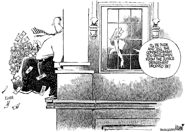Editorial Cartoon by Don Wright, Palm Beach Post on FBI Raids Congressional Office