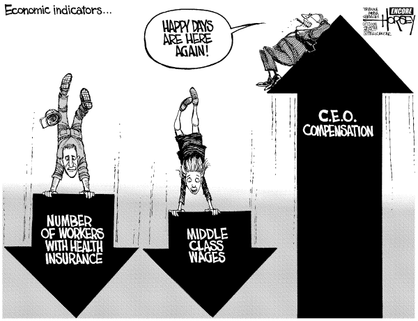Editorial Cartoon by David Horsey, Seattle Post-Intelligencer on Minimum Wage Tied to Estate Tax
