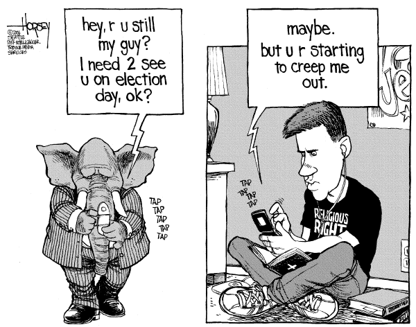 Editorial Cartoon by David Horsey, Seattle Post-Intelligencer on Republicans Take Aim