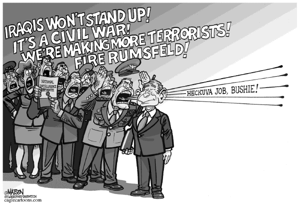 Editorial Cartoon by RJ Matson, Cagle Cartoons on Iraq Death Toll Mounts
