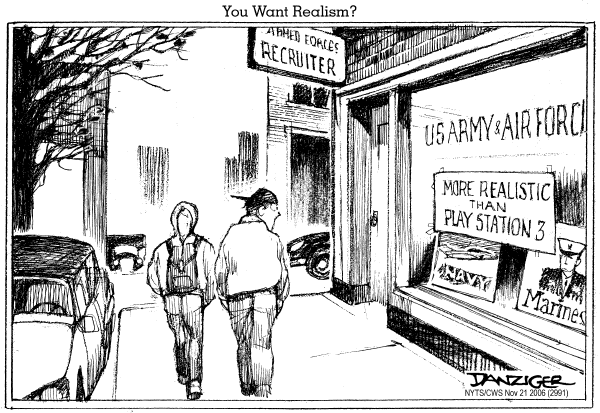 Editorial Cartoon by Jeff Danziger, CWS/CartoonArts Intl. on Rangel Promotes Military Draft