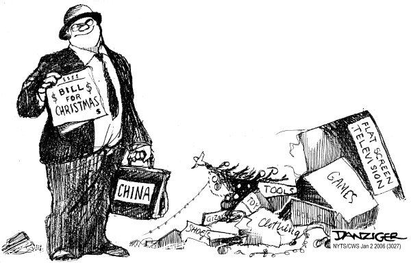 Editorial Cartoon by Jeff Danziger, CWS/CartoonArts Intl. on Record Spending a Hopeful Sign