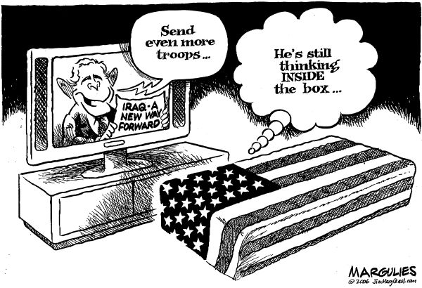 Editorial Cartoon by Jimmy Margulies, The Record, New Jersey on Iraq Troop Increase Imminent