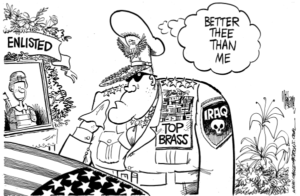 Editorial Cartoon by Mike Lane, Cagle Cartoons on Iraq Troop Increase Imminent