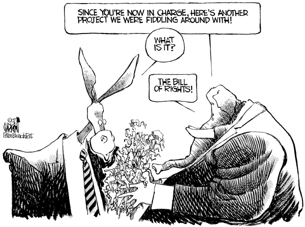 Editorial Cartoon by Don Wright, Palm Beach Post on Bi-partisanship Era Begins