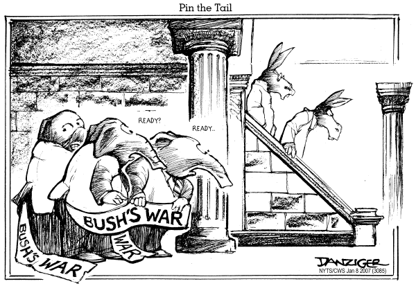 Editorial Cartoon by Pat Oliphant, Universal Press Syndicate on Bi-partisanship Era Begins