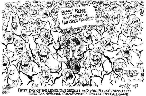 Editorial Cartoon by Pat Oliphant, Universal Press Syndicate on Bi-partisanship Era Begins