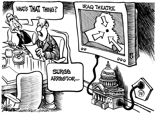 Editorial Cartoon by John Trevor, Albuquerque Journal on Bi-partisanship Era Begins