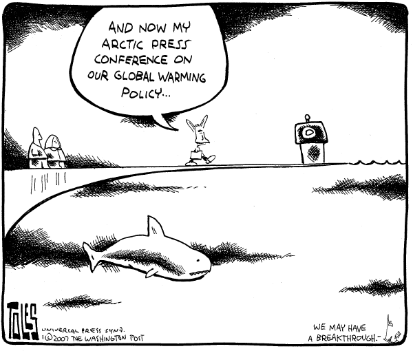 Editorial Cartoon by Tom Toles, Washington Post on Global Warming Policy Unveiled