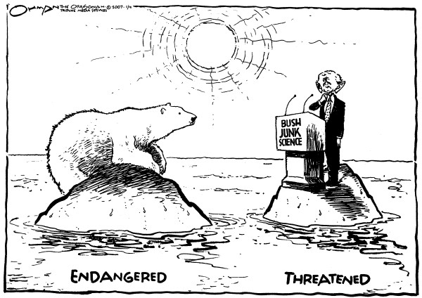 Editorial Cartoon by Jack Ohman, The Oregonian on Global Warming Policy Unveiled