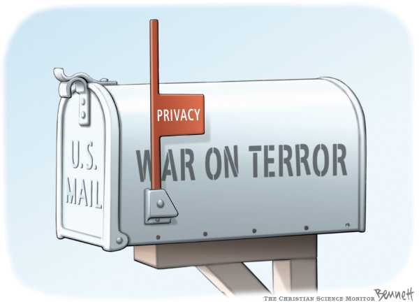 Editorial Cartoon by Clay Bennett, Christian Science Monitor on Bush Expands Powers