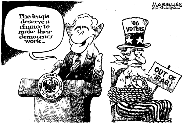 Editorial Cartoon by Jimmy Margulies, The Record, New Jersey on Bush Plan Unites Nation