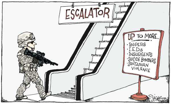 Editorial Cartoon by Signe Wilkinson, Philadelphia Daily News on Bush Plan Unites Nation