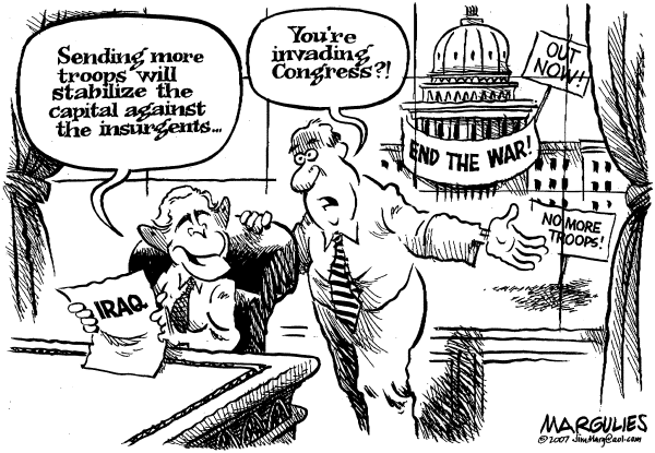 Editorial Cartoon by Jimmy Margulies, The Record, New Jersey on Bush Plan Unites Nation