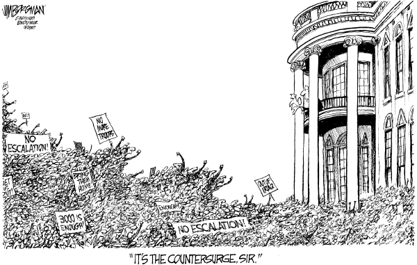 Editorial Cartoon by Jim Borgman, Cincinnati Enquirer on Bush Plan Unites Nation
