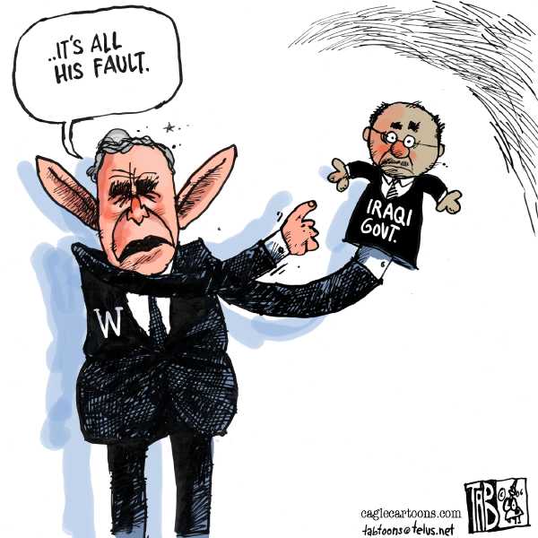 Editorial Cartoon by Tab (Thomas Boldt), Calgary Sun on Bush Plan Unites Nation