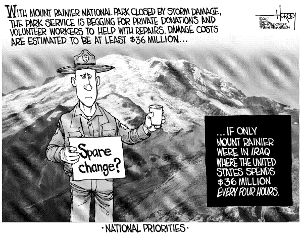 Editorial Cartoon by David Horsey, Seattle Post-Intelligencer on In Other News