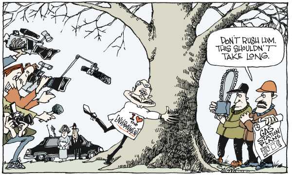 Editorial Cartoon by Signe Wilkinson, Philadelphia Daily News on President Changes Strategy