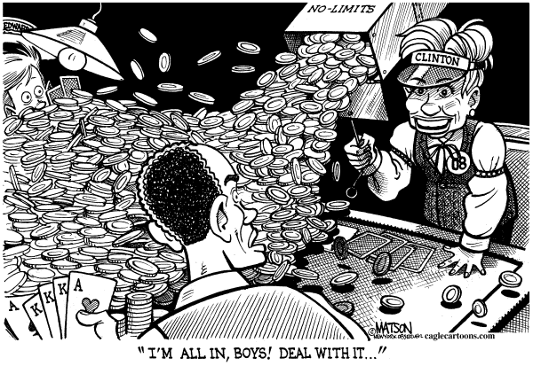 Editorial Cartoon by RJ Matson, Cagle Cartoons on Obama, Clinton Declare
