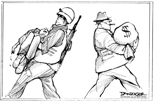 Editorial Cartoon by Jeff Danziger, CWS/CartoonArts Intl. on Surge Begins in Iraq