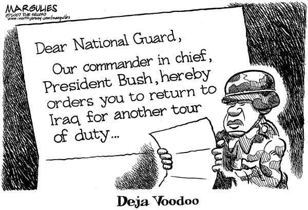 Editorial Cartoon by Jimmy Margulies, The Record, New Jersey on Surge Begins in Iraq