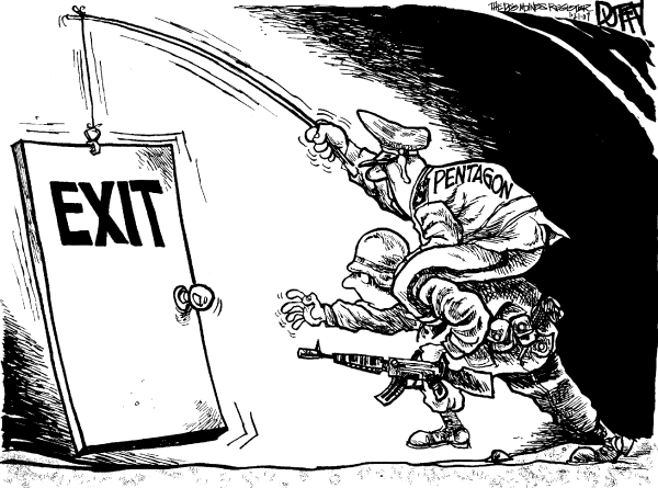 Editorial Cartoon by Brian Duffy, Des Moines Register on Surge Begins in Iraq
