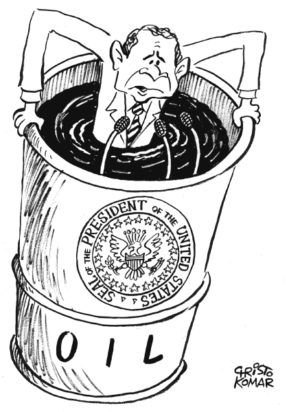 Editorial Cartoon by Christo Komarnitski, Sega, Sofia, Bulgaria on Union Strong, Bush Says
