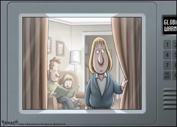 Editorial Cartoon by Clay Bennett, Christian Science Monitor on Global Warming Worsens
