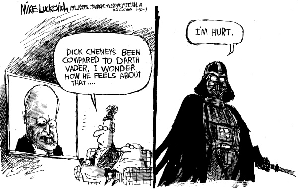 Editorial Cartoon by Mike Luckovich, Atlanta Journal-Constitution on Cheney Stays the Course