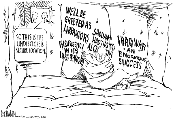Editorial Cartoon by Rex Babin, Sacramento Bee on Cheney Stays the Course