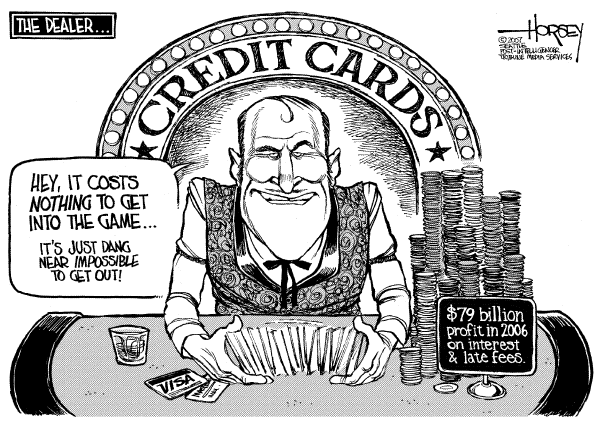 Editorial Cartoon by David Horsey, Seattle Post-Intelligencer on Wall Street Hits Record High