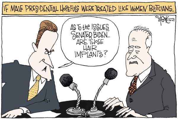Editorial Cartoon by Signe Wilkinson, Philadelphia Daily News on 2008 Presidential Race Underway