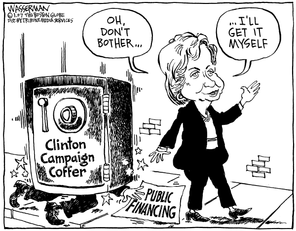 Editorial Cartoon by Dan Wasserman, Boston Globe on 2008 Presidential Race Underway