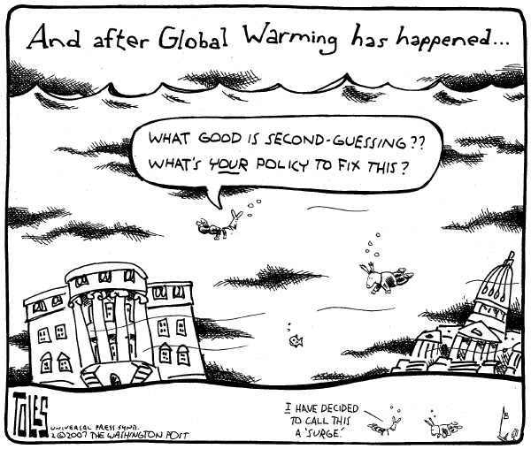 Editorial Cartoon by Tom Toles, Washington Post on Global Warming Worse Than Previously Thought