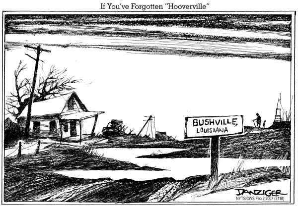 Editorial Cartoon by Jeff Danziger, CWS/CartoonArts Intl. on Bush Makes No Apologies