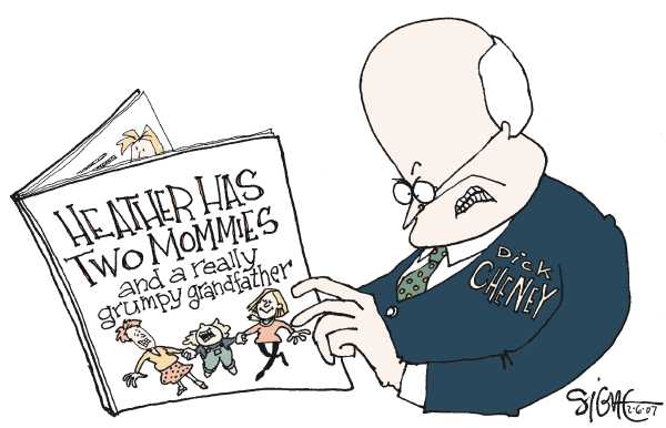 Editorial Cartoon by Signe Wilkinson, Philadelphia Daily News on Cheney Makes No Apologies