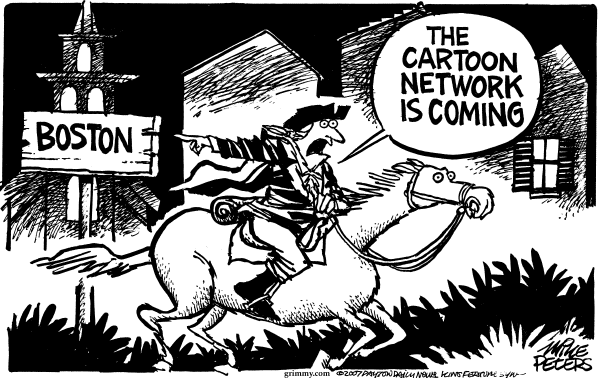 Editorial Cartoon by Mike Peters, Dayton Daily News on Scares in the Homeland