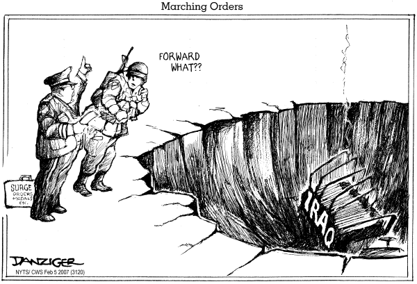 Editorial Cartoon by Jeff Danziger, CWS/CartoonArts Intl. on Hopeful Signs in Iraq