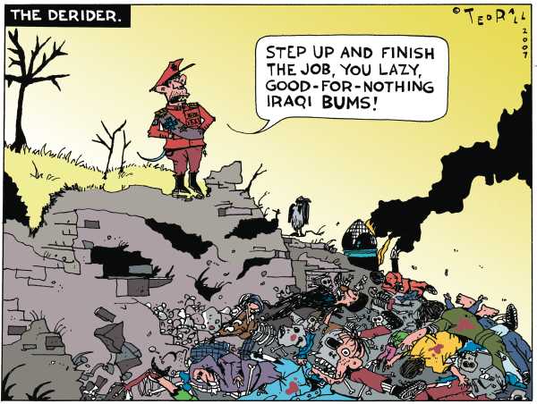 Editorial Cartoon by Ted Rall on Hopeful Signs in Iraq