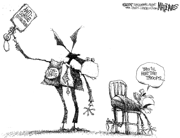Editorial Cartoon by Matt Davies, Journal News on Hopeful Signs in Iraq