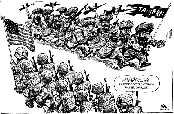 Editorial Cartoon by KAL (Kevin Kallaugher), The Economist, London on War on Terror Intensifies