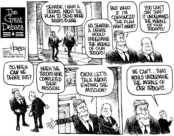 Editorial Cartoon by David Horsey, Seattle Post-Intelligencer on Democrats Protest Surge