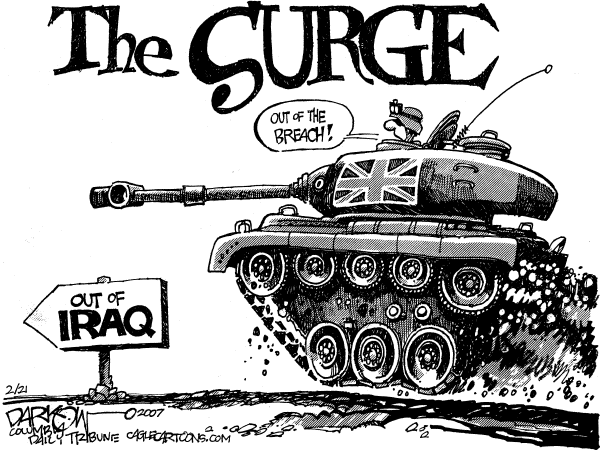 Editorial Cartoon by John Darkow, Columbia Daily Tribune, Missouri on White House Focuses on Troops