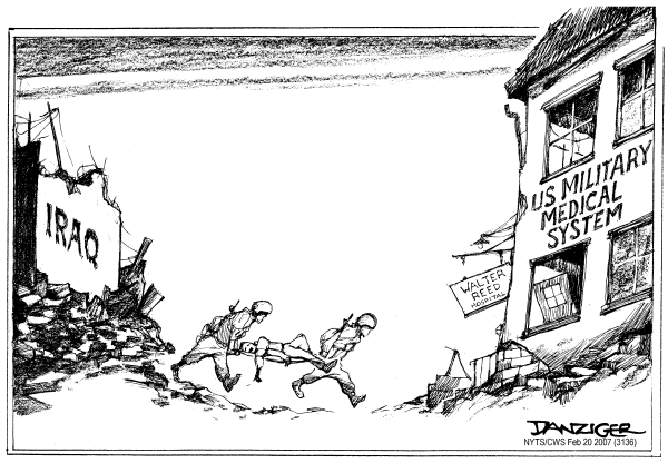 Editorial Cartoon by Jeff Danziger, CWS/CartoonArts Intl. on White House Focuses on Troops