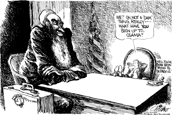 Editorial Cartoon by Pat Oliphant, Universal Press Syndicate on Taliban Reforming